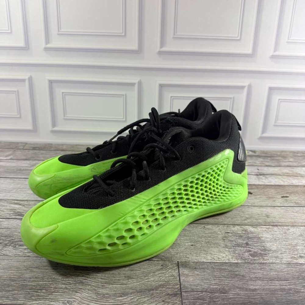 2024 adidas AE 1 Low 'Slime' Basketball Shoes Size US 11.5 Black and neon